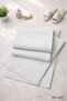 3-Piece Cotton Foot Towel Set Embossed Pattern 50X70 cm Light Gray