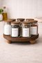 Set of 7 Glass Spice Jars with Wooden Lids |   Top Stand with Wooden Stand |   12 Spice Labels - 4