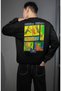 Unisex Oversized Be Logo Retro Billie Eilish Back Printed Crew Neck Hoodless Sweatshirt - 3