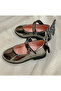 Orthopedic Silver Girls' Ballerinas with Butterfly on the Back - 3