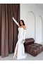 White Bust Stone Detailed Underwire Evening Dress - 3
