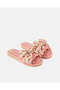 Women Pink Bow Trim Slippers - 2