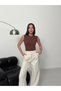 Women's Cotton 2-Pack Bitter Brown Crew Neck Sleeveless Bodysuit Zero Sleeve Bodysuit Cotton T-Shirt Zero Neck - 2