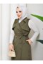 Women's Belted Buttoned Sleeveless Trench Vest - 6