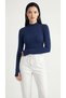Women's Indigo Finger Detail Semi-Turtleneck Bodysuit - 2