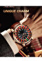 Lige Roulette Special Edition - Luxury Rose Gold Leather Strap Men's Wristwatch Roulette Watch - 7