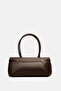 Brown Gold Buckle Detail Shoulder Bag - 6