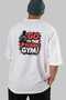 Gym, Sports, Fitness 56 Back Printed White Oversize T-Shirt Men's Women's Cotton Crew Neck T-Shirt - 6