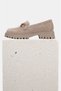 Women's Beige Suede Genuine Natural Leather Size 36-41 Buckle Loafer Shoes - 4