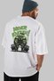 Gym, Sports, Fitness 32 White Oversize T-Shirt with Back Print for Men and Women Cotton Crew Neck T-Shirt - 7