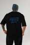 Gym, Sports, Fitness 100% Black Oversize T-Shirt with Back Print for Men and Women Cotton Crew Neck T-Shirt