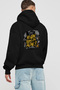 Gym, Sports, Fitness 25 Black Hoodie with Back Print Oversize Hooded Sweatshirt for Men and Women