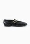 Babet Silver Buckle Detailed Black Knitted Women's Babet