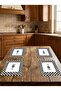 Home Patterned Runner & 4-Piece Square Placemat Set - 2
