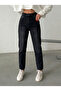 Black Embroidered High Waist Belt Apollet Mom Jeans - 2