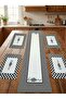 Home Patterned Runner & 4-Piece Square Placemat Set