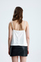 Women's Stone Detailed Rope Strap Collar White Blouse - 8