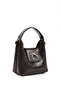 Crinkled Textured Brown Shk214 Single Compartment with Bow Detail, Snap Fasteners, Cross Straps for Hand, Arm and Shoulder - 2
