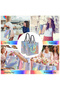 32X10X27CM 10PCS Silver Laser Silver Reusable Gift Tote Grocery Shopping Bags Apply To Bridesmaids B - 6