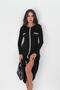 Women Stone Striped Detail Long Sleeve Midi Length Casual Dress Nbk4343 - 2