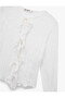 White Women's Blouse with Ruffled Bow 6Wal60047Iw - 3