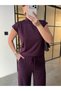 Stand-Up Collar Modal Suit Mürdüm - 3