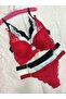 Women's V Detailed Underwire Non-Padded Underwear Set 3-Piece Set