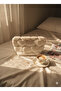 Punch Embroidered Heart Pattern Makeup Bag Teddy Fluffy Organizer Care Bag Pencil Case - 3
