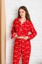 Winter New Year Patterned Women's Shirt Fleece Pajama Set - New Year Pajamas with Deer - Bü - 4