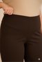 Women's Plus Size Brown High Waist Side Zipper Closure Stretchy Palazzo Crepe Pants - 2