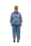 Plus Size Tencel Tie Detail Stone Flower Motif Top and Bottom Set