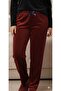 Velvet Burgundy Color a Quality Elastic Band Detailed Bottom Pajamas - 3