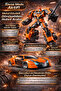 Toy Car That Transforms into a Robot with Metal Body 20 cm Orange - 2