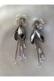 Pearl Detailed Flower Design Dangle Earrings - 2