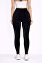 Women's Black Winter Soft Textured Velvet Tights - 6