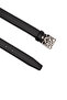 Women's Black Crest Buckle Leather Belt - 4