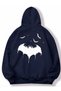 Unisex Men/Women Colorful Bat Custom Printed Cotton Oversized Hooded Sweatshirt