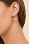 Gold Color Stone Bow Steel Hoop Earrings - 6