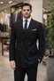 6 Drop Slim Fit Slim Fit Transitional Double-Breasted Black Suit