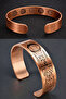 Men's and Women's Copper Bracelet with Inscribed Prayer and Seal of Solomon, Embroidered Patterned Copper Bracelet - 4