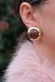 Bitter Coffee Gold Steel Earrings - 2