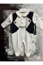 Baby Boy Romper with Bow Tie and Vest Look, Suitable for Mevlüt and Special Occasions, 100% Cotton - 5