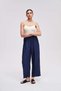 Solid Wide Leg Pants with Drawstring