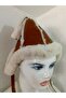 Special Production 5-6 Year Old Children's Pilot Hat, Genuine Lambskin with Ear Pompom Detail - 4