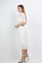 White Plain Midi Belted Dress - 2