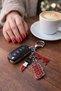 Stylish Women's Metal Lipstick Glasses Bag Figured Keychain Purse Charm - 2