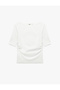 Slim Fit Cotton Boat Round Neck Half Sleeve T-Shirt - 2