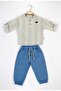 Eid Season Baby Boy Double Set Foldable Sleeves Muslin Top and Pants Set 2218 - 2