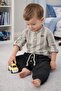 Eid Season Baby Boy Double Set Foldable Sleeves Muslin Top and Pants Set 2218