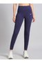 Women Navy Yoga Flow Cotton Graphic Leggings - 4